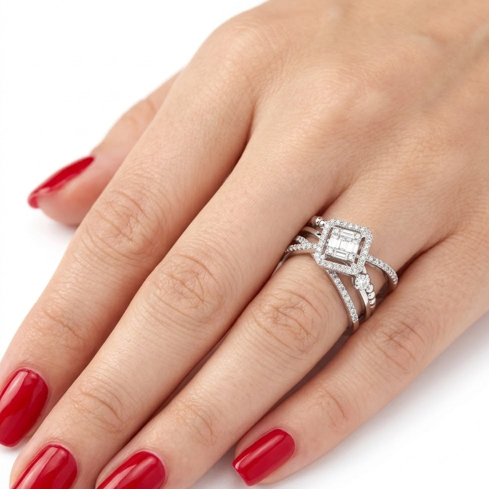 Diamond Line Design Ring