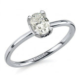 0.55 Carat Natural Diamond Oval Solitaire “Modern” Ring in 14K Gold