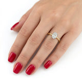 0.55 Carat Natural Diamond Oval Solitaire “Modern” Ring in 14K Gold
