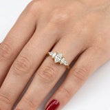 0.55 Carat Natural Marquise Cut Diamond Vintage Design Ring, 14K Gold