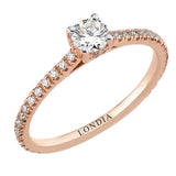 0.55 Ct. Natural Diamond Side-Stone Design Ring, 14K Gold