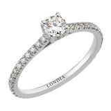 0.55 Ct. Natural Diamond Side-Stone Design Ring, 14K Gold