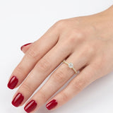 0.55 Ct. Natural Diamond Side-Stone Design Ring, 14K Gold