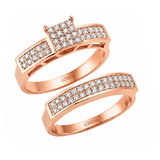 Natural Diamond Wedding Ring Set