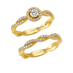  Natural Diamond Wedding Ring Set