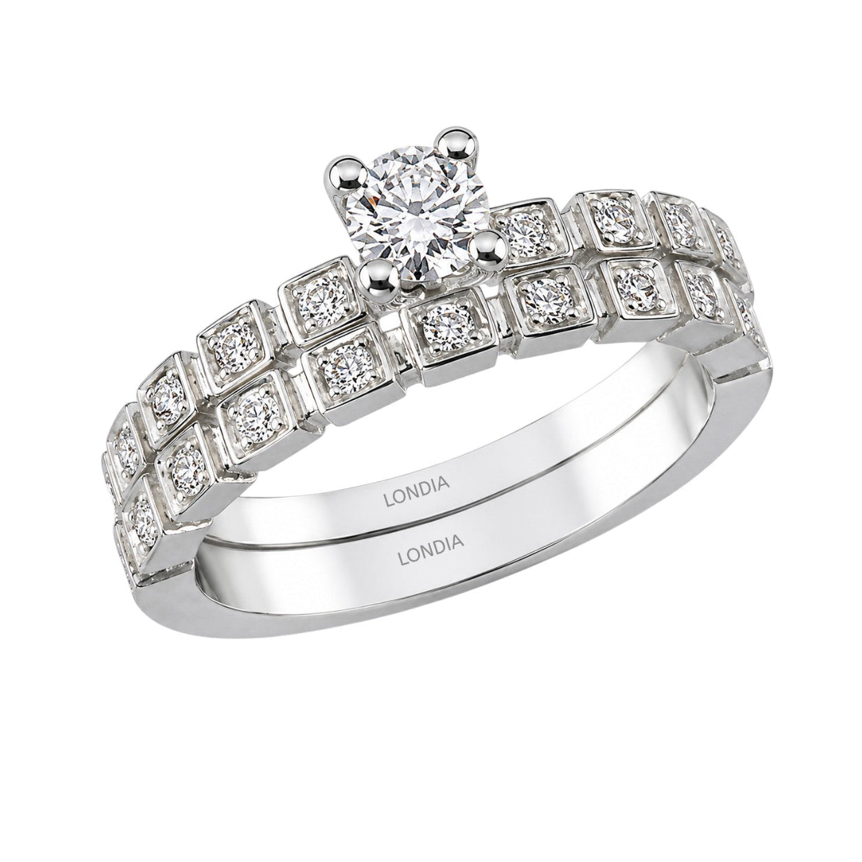 Natural Diamond Wedding Ring Set