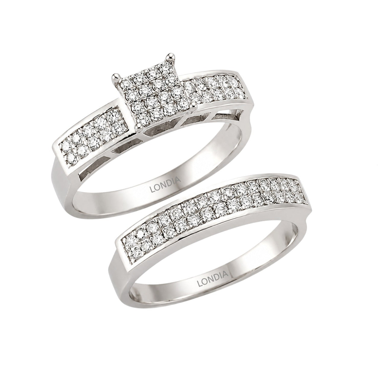 Natural Diamond Wedding Ring Set