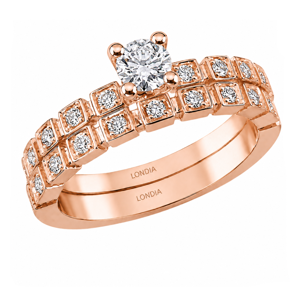 Natural Diamond Wedding Ring Set