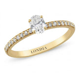 0.55 Ct Natural Oval Diamond Solitaire “Side Stone” Ring – 14K Gold