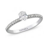 0.55 Ct Natural Oval Diamond Solitaire “Side Stone” Ring – 14K Gold