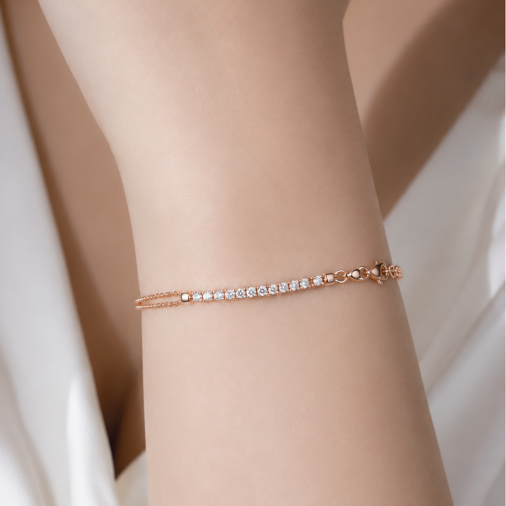 0.55 Carat Natural Diamond Classic Tennis Bracelet