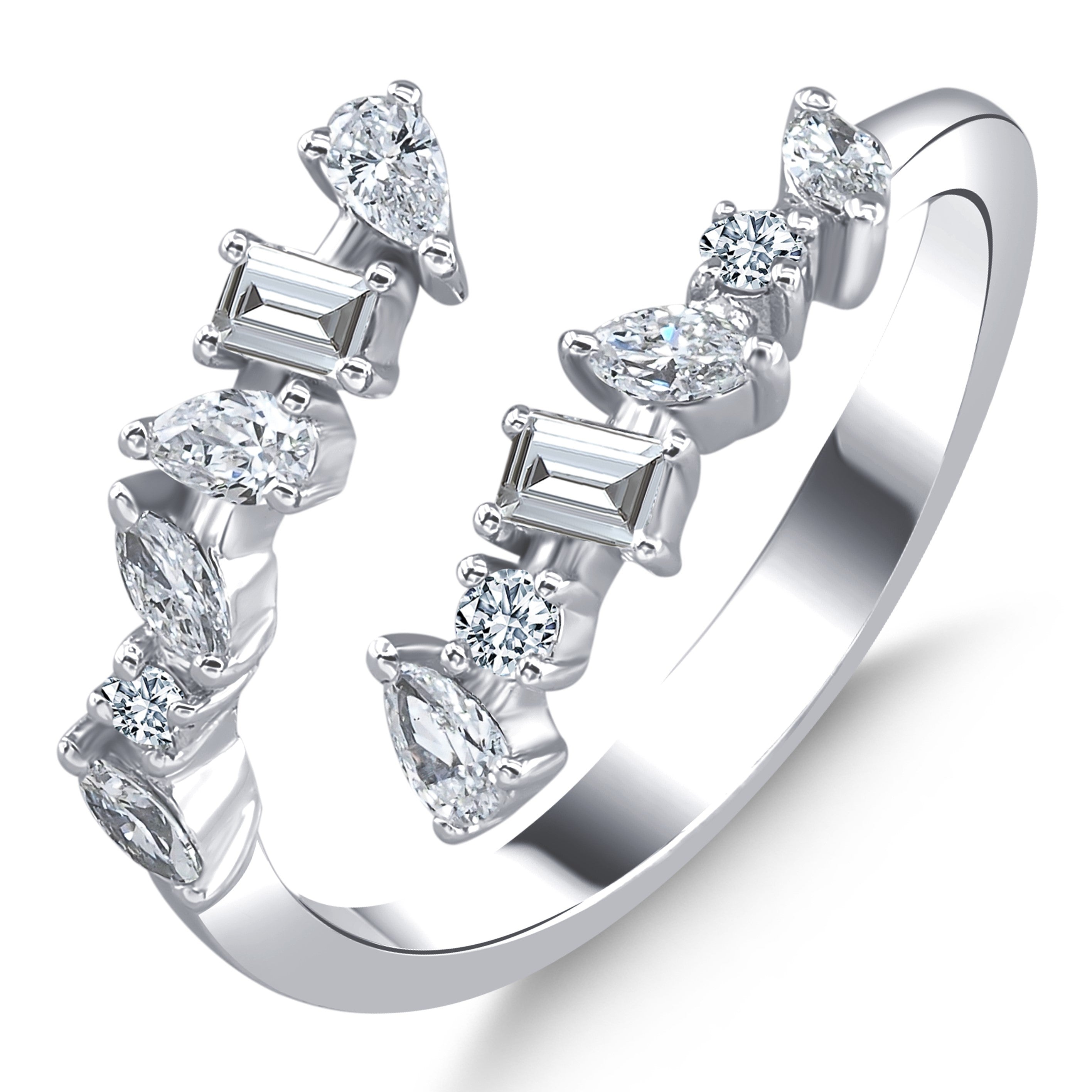 0.55 Ct. Mixed Design Statement Ring in 18K Gold