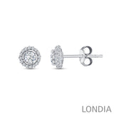 0.55 Ct. Natural Diamond Embrace Halo Design Earring in 14K Gold