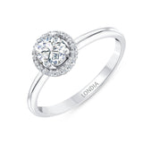 0.55 Ct. Natural Diamond Embrace Halo Design Ring in 14K Gold