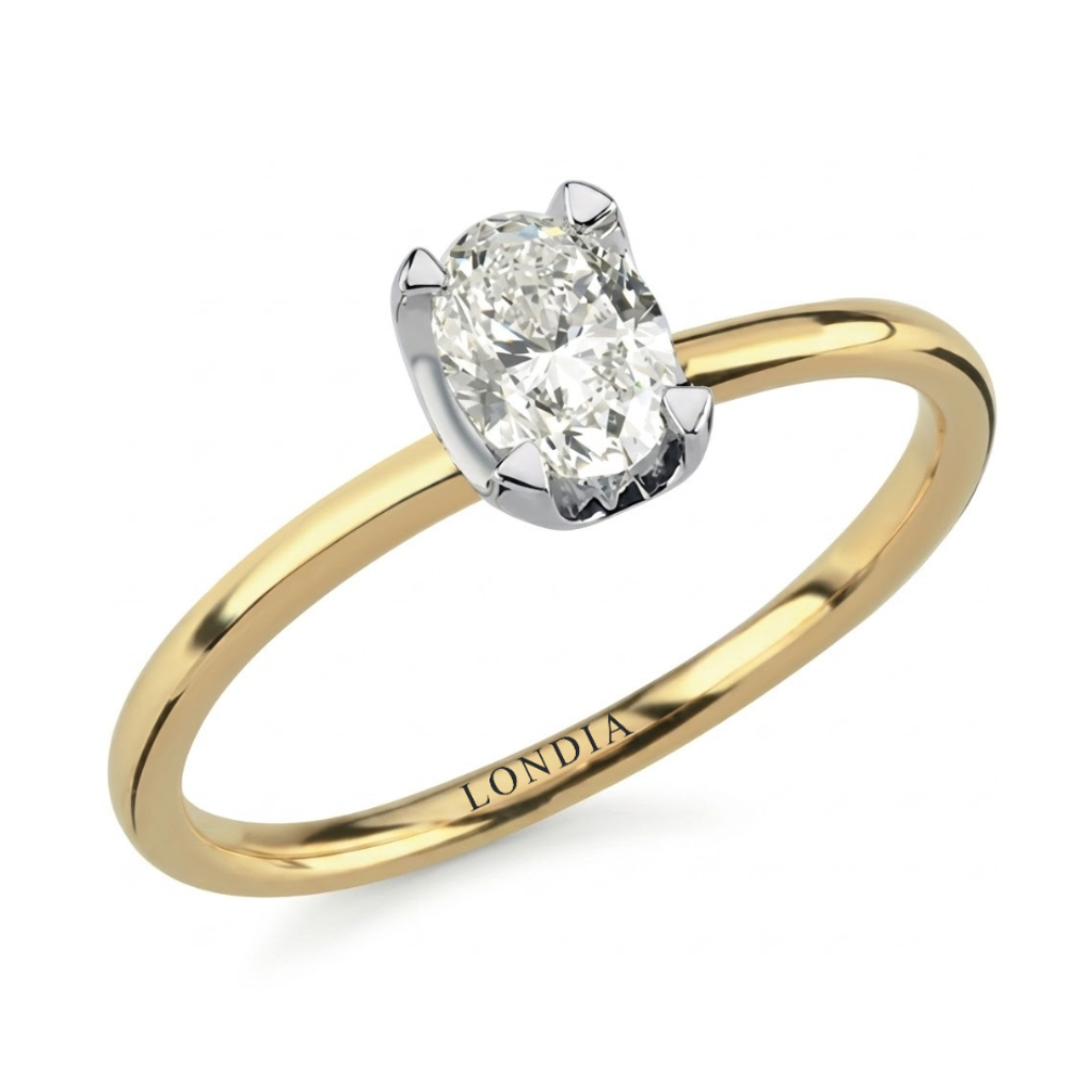 0.55 Ct. Natural Oval Diamond Solitaire Ring