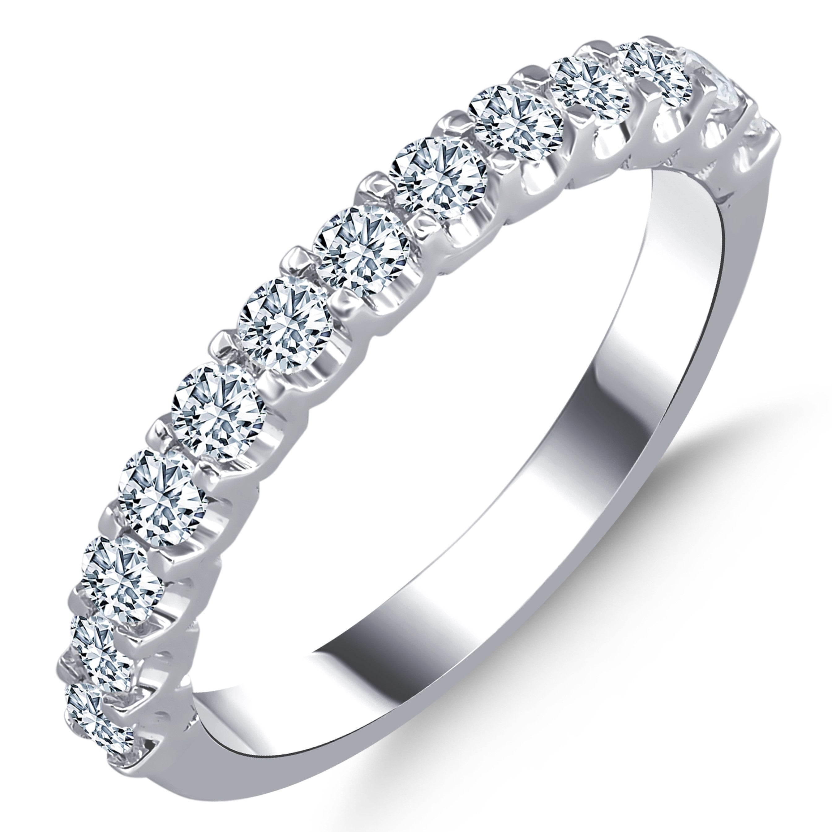 0.55 ct. Diamond Half Eternity Band Ring in 14K Fine Gold