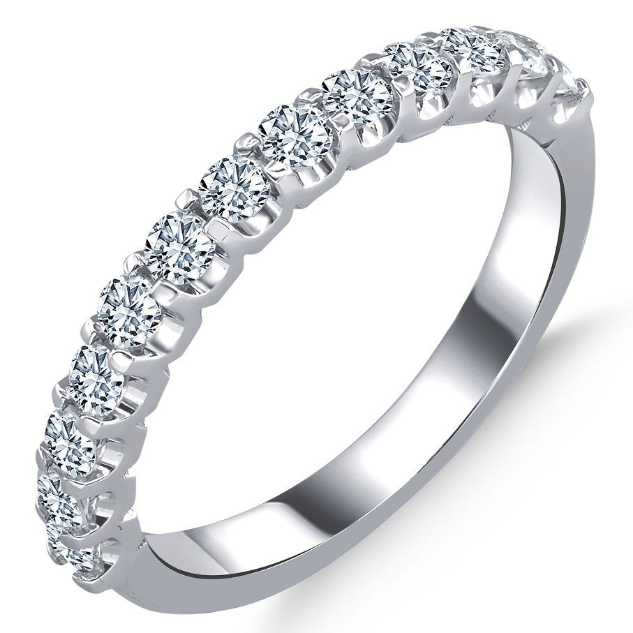0.55 ct. Diamond Half Eternity Band Ring in 14K Fine Gold