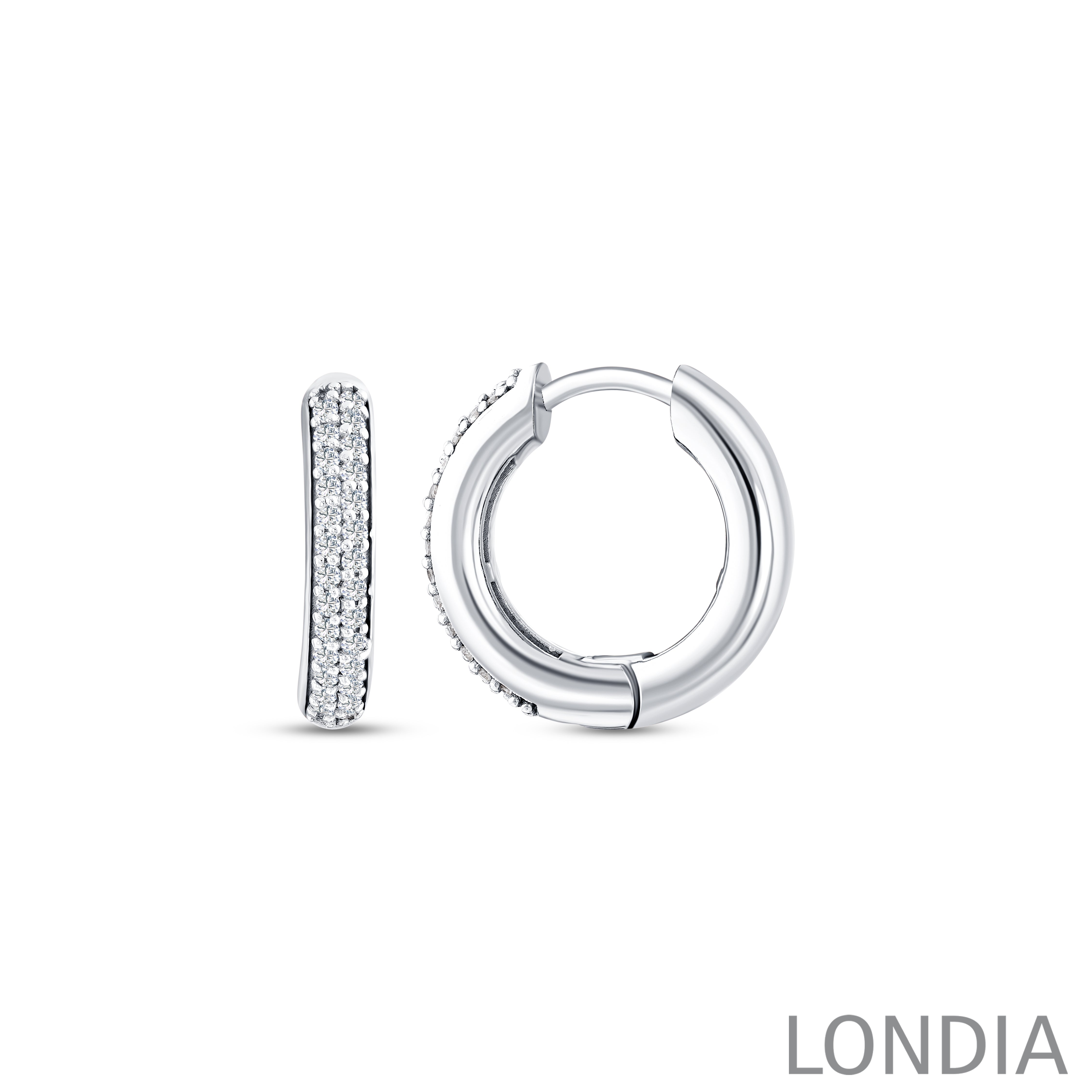 0.55 ct. Round Diamond Hoop Earring 14K Gold