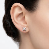 0.60 Carat Butterfly Design Solitaire Earrings
