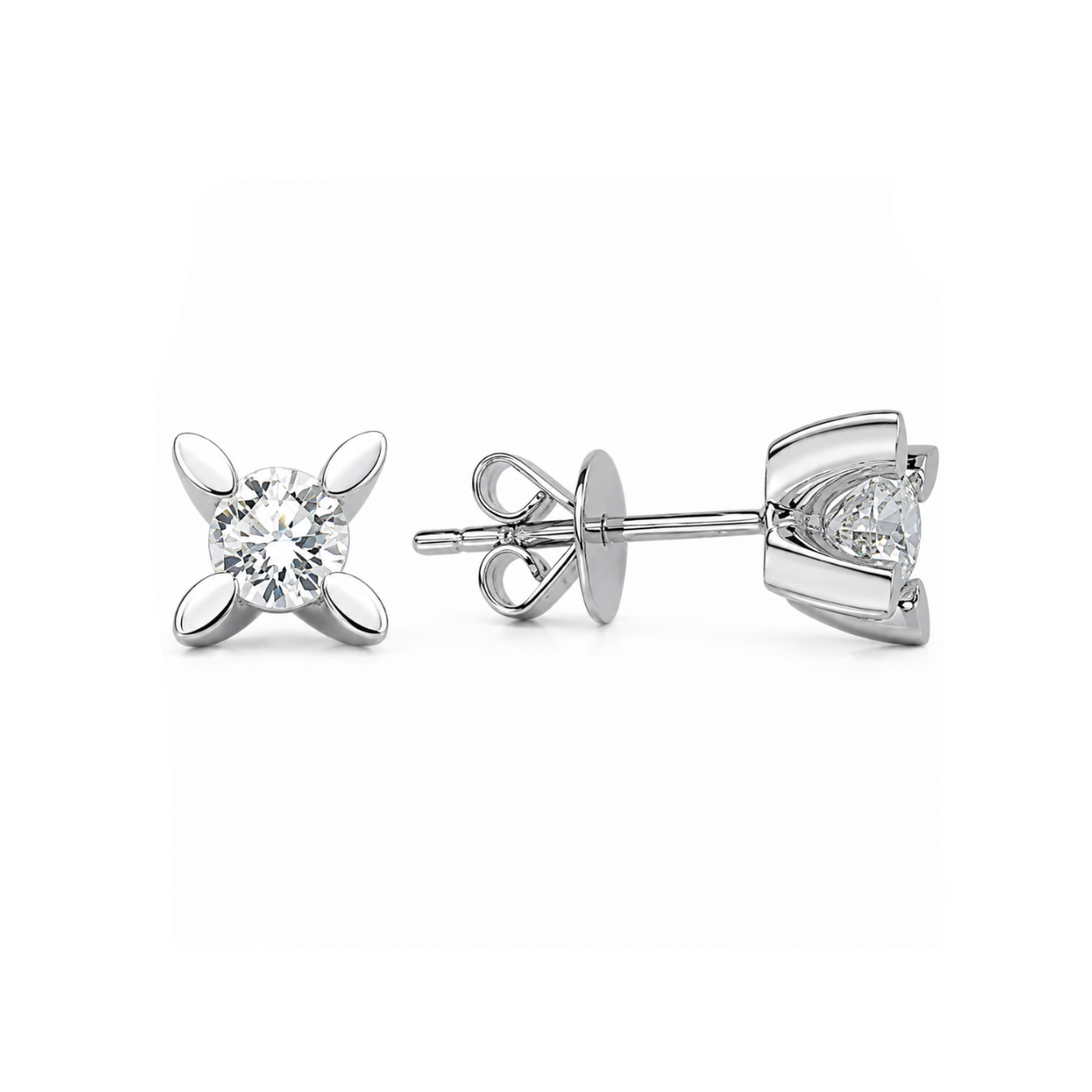 Butterfly Design Solitaire Earrings