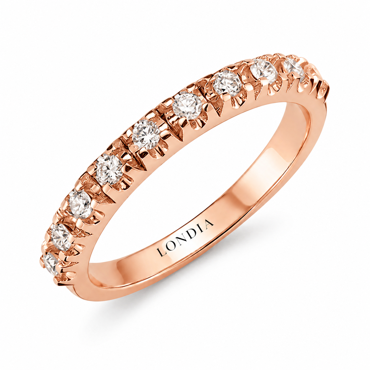 0.60 Carat Diamond Half Eternity Ring in 14K Gold