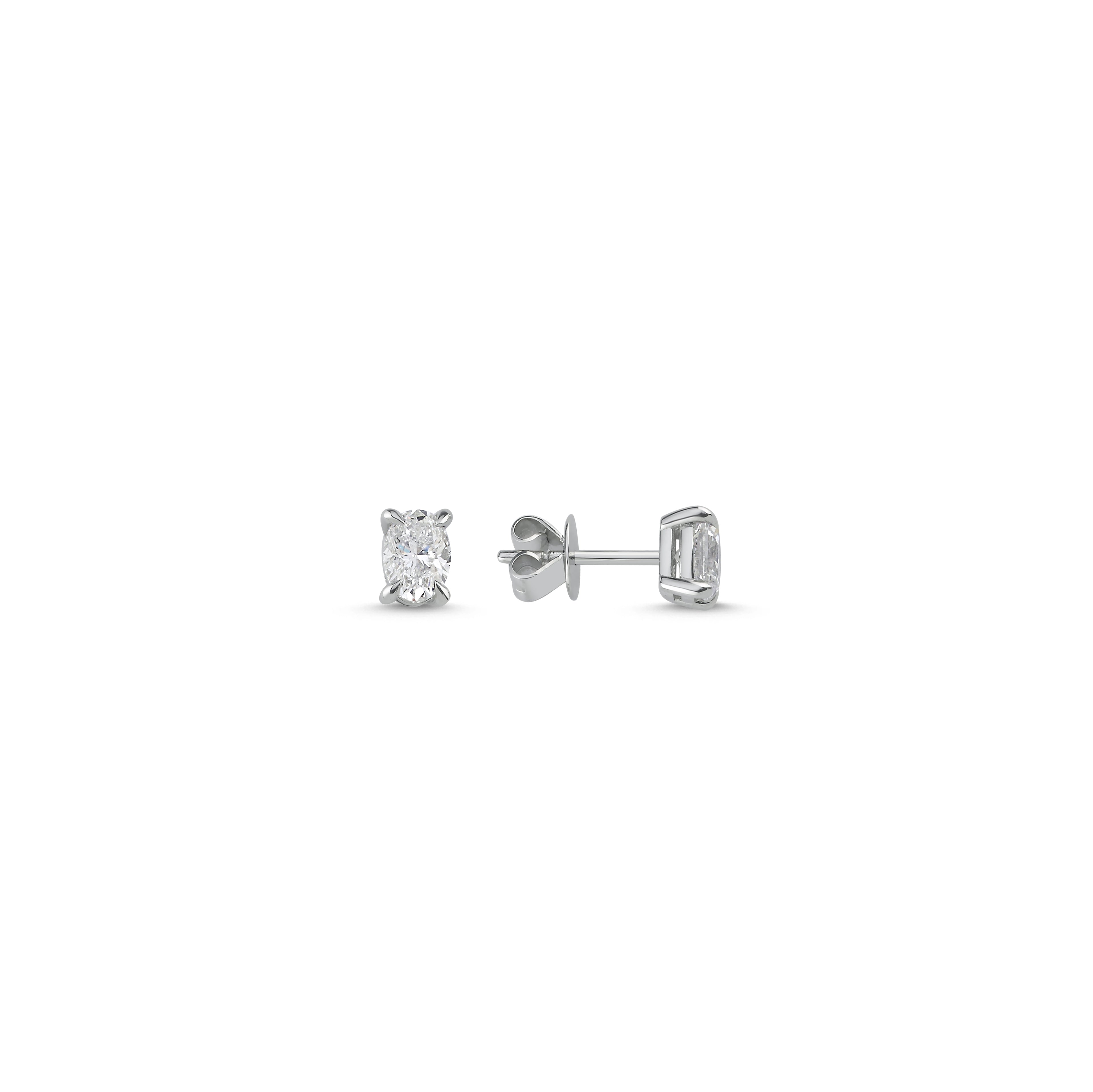 Diamond Oval Earrings