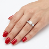 0.60 Carat Diamond & Natural Pearl Ring