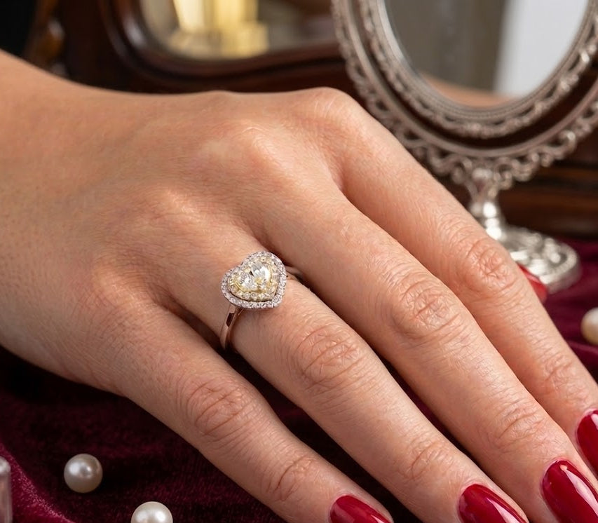 0.60 Carat Natural Diamond Heart Design Ring | LONDIA