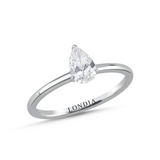 0.60 Carat Pear Cut Solitaire Diamond Ring