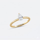 0.60 Carat Pear Cut Solitaire Diamond Ring