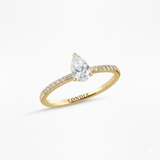 0.60 Carat Pear Cut Solitaire Diamond Ring