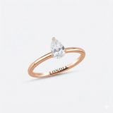0.60 Carat Pear Cut Solitaire Diamond Ring