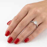 0.60 Ct. Natural Diamond Emerald Cut Design Ring with Side Stones, 18K Gold