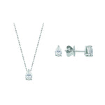 Natural Diamond Pear Necklace & Earrings Set