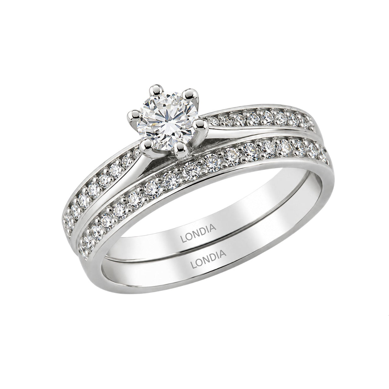 Natural Diamond Wedding Ring Set