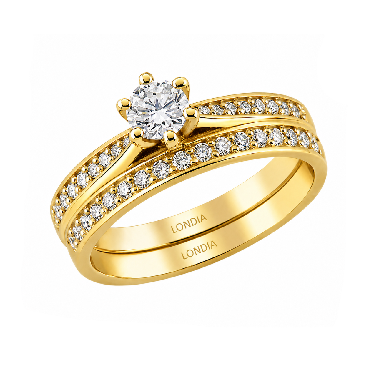 Natural Diamond Wedding Ring Set