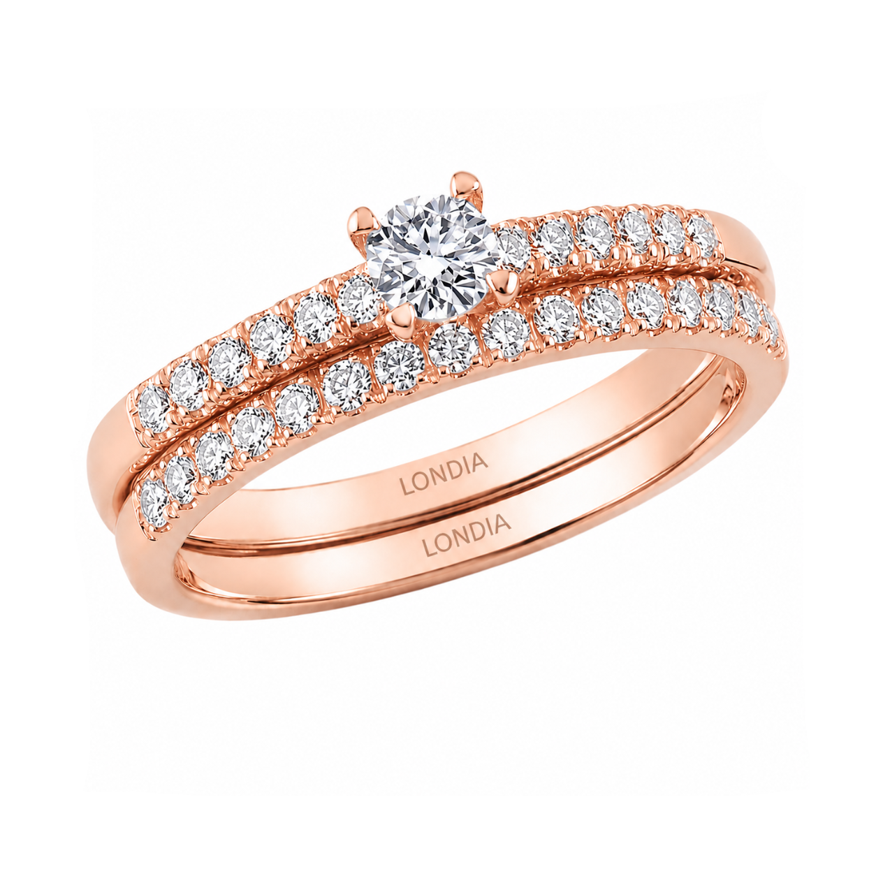 Natural Diamond Wedding Ring Set