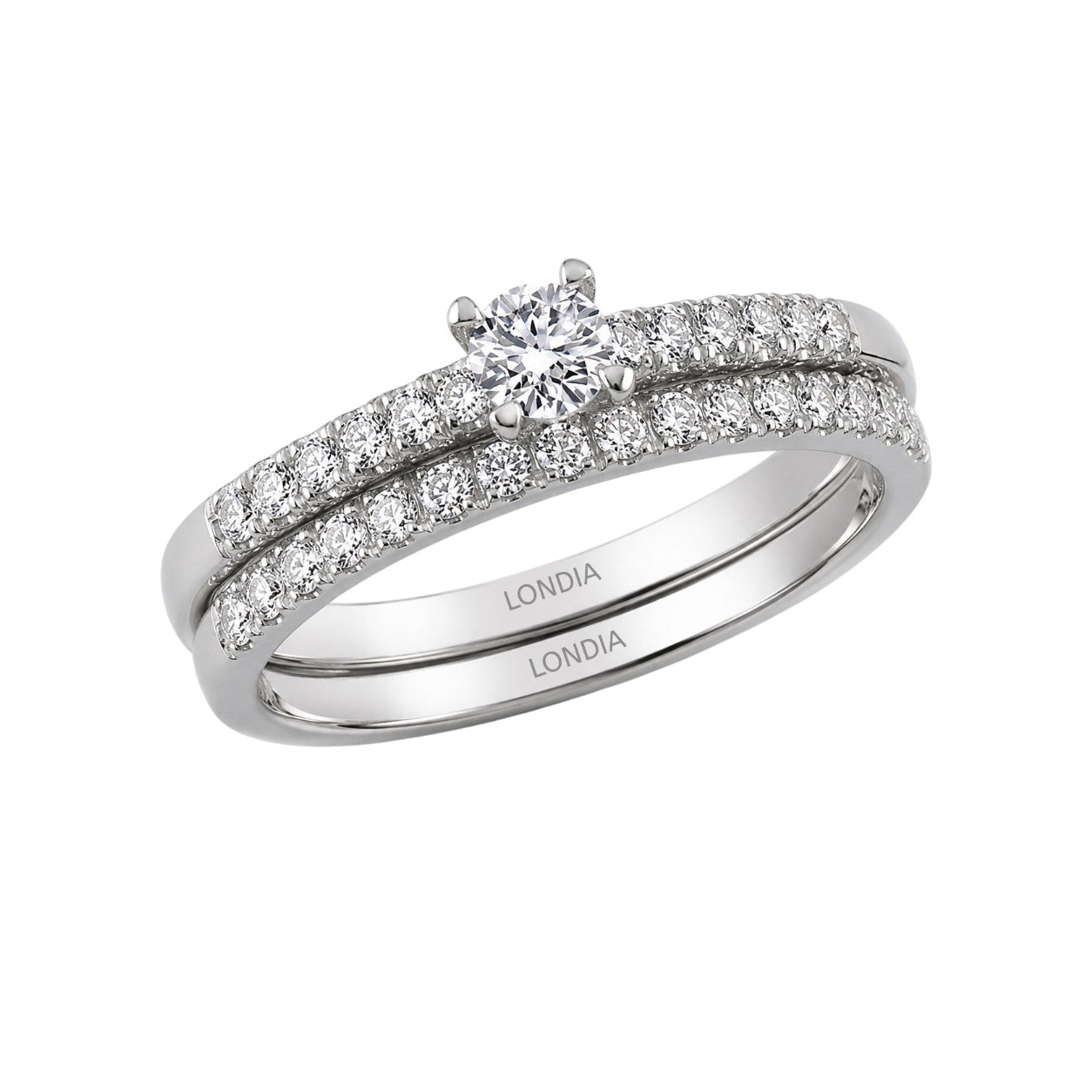 Natural Diamond Wedding Ring Set