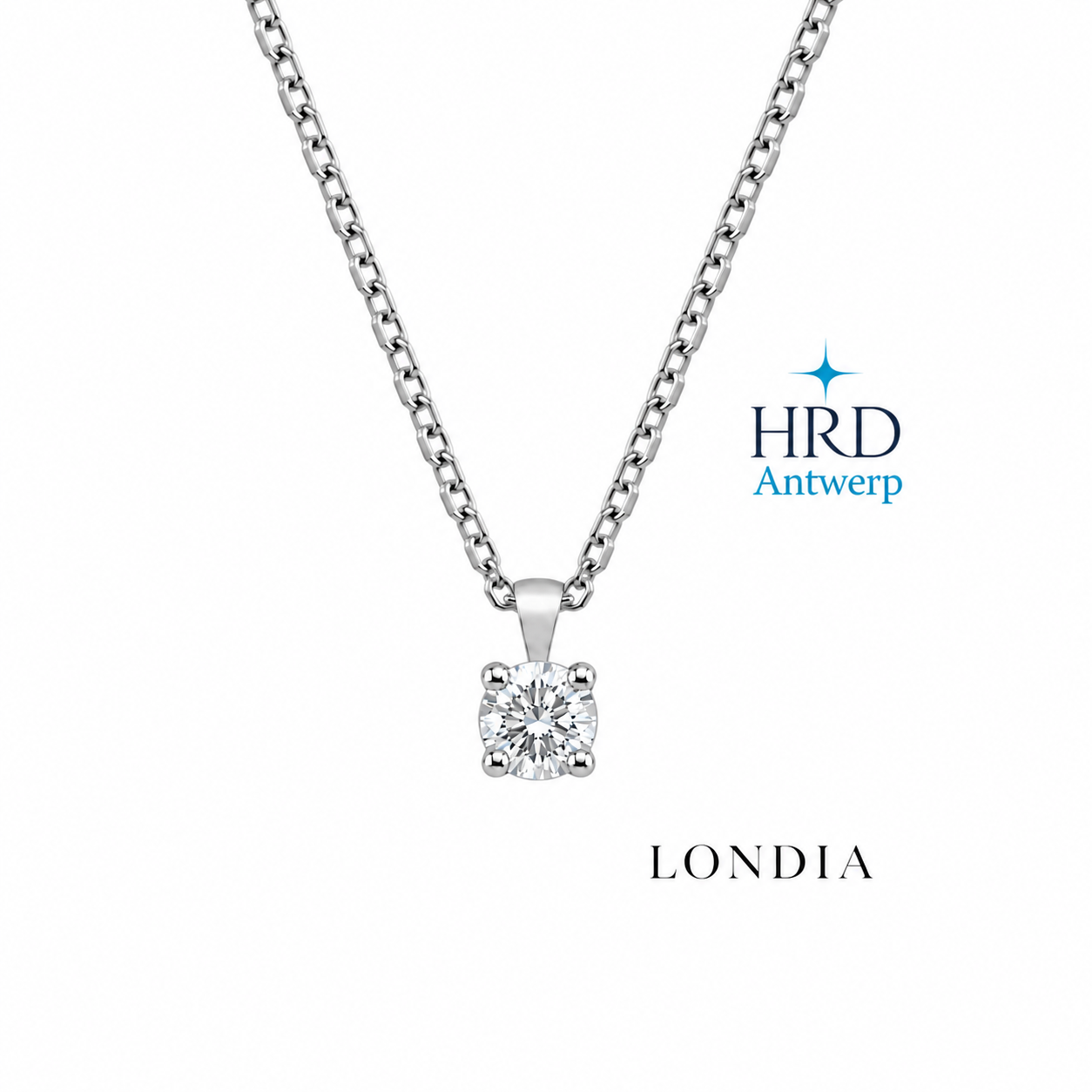 0.60 Carat F Color HRD Certified Classic Solitaire Necklace