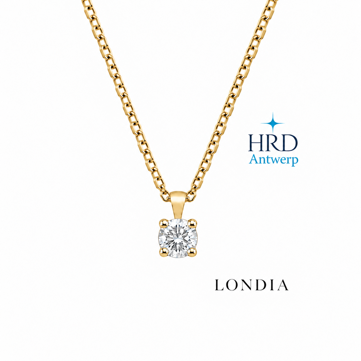 0.60 Carat F Color HRD Certified Classic Solitaire Necklace