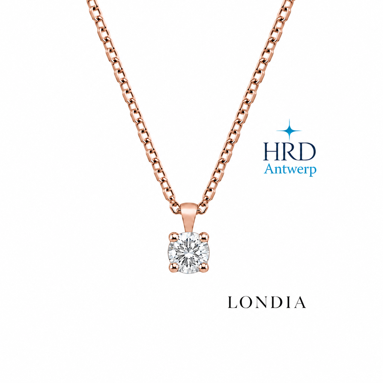0.60 Carat F Color HRD Certified Classic Solitaire Necklace