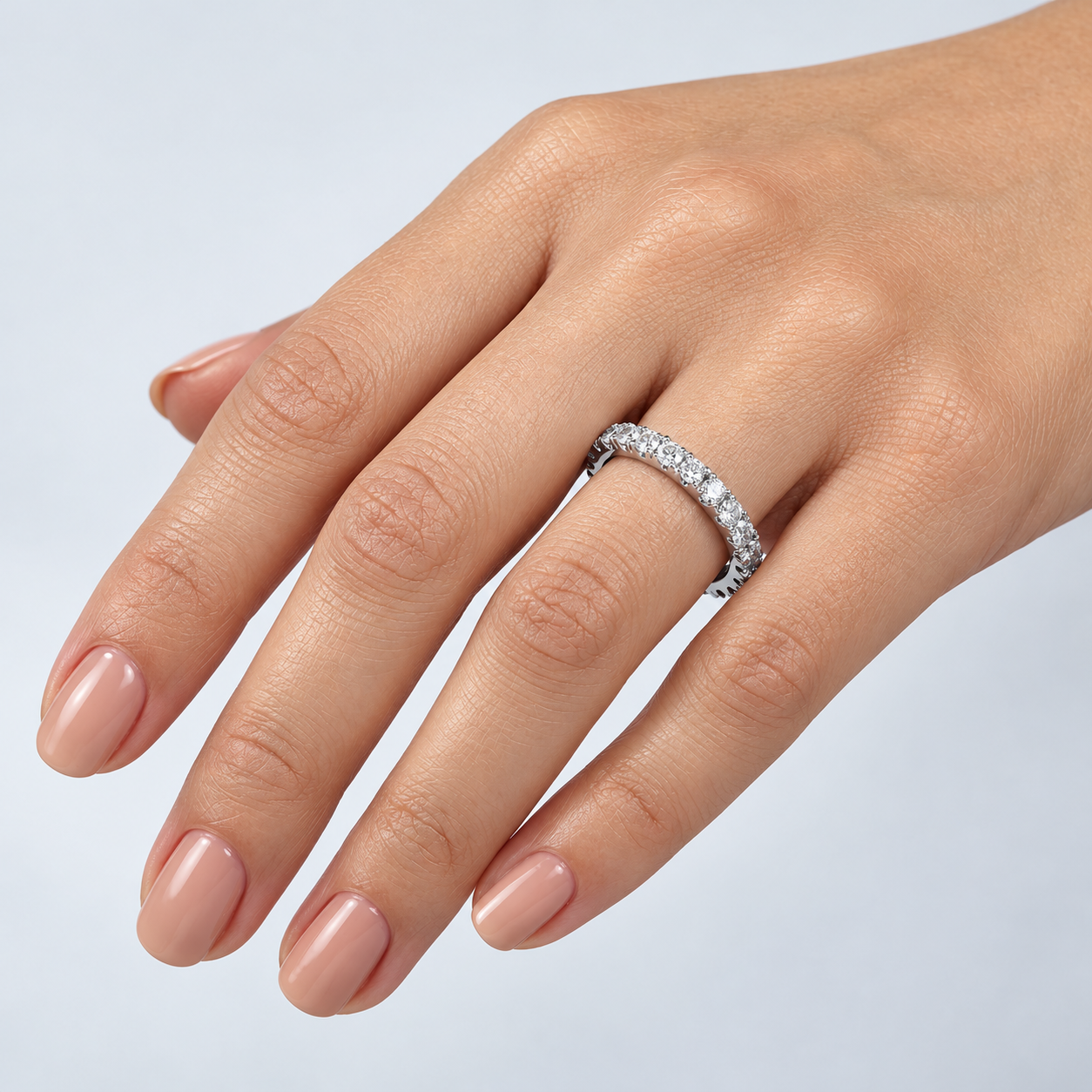 0.60 Carat F Color Natural Diamond Full Eternity Ring