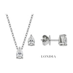 0.60 Carat Natural Diamond Pear Solitaire Design Set