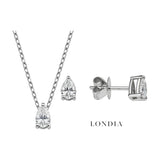 0.60 Carat Natural Diamond Pear Solitaire Design Set