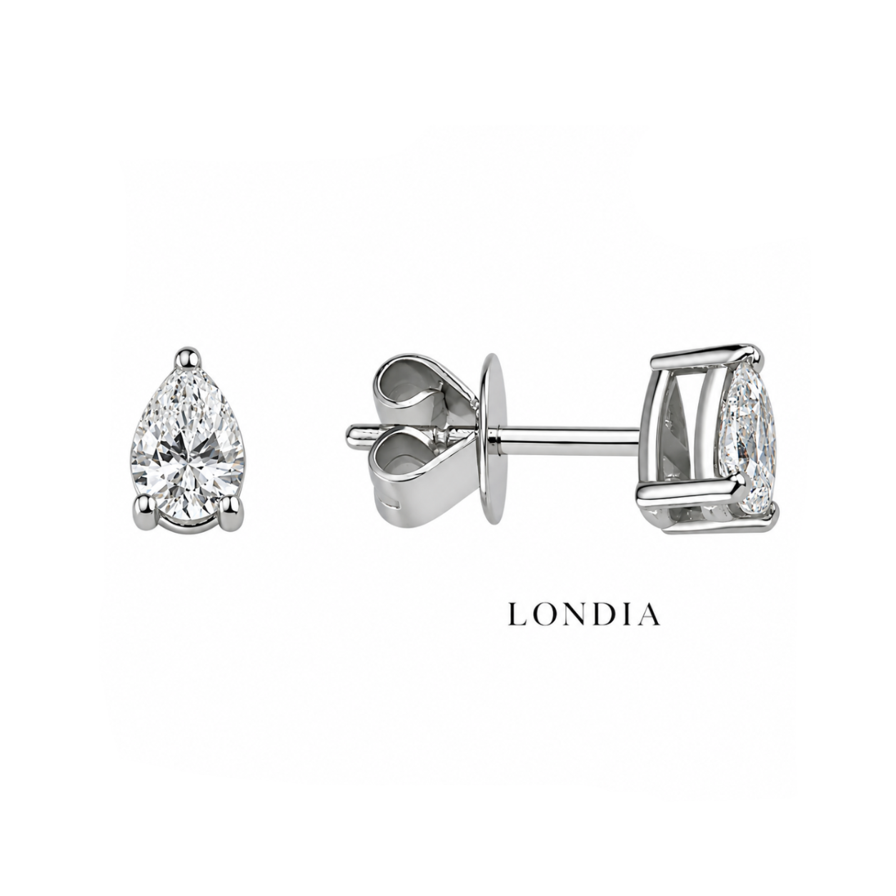0.60 Carat Natural Diamond Pear Solitaire Design Set