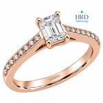 0.60 Ct. F Color HRD Certified Emerald Cut Diamond Side Stone Ring