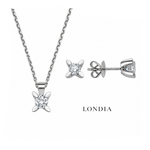 0.60 Ct. F Color Natural Diamond Butterfly Solitaire Set