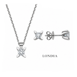 0.60 Ct. F Color Natural Diamond Butterfly Solitaire Set