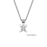 0.60 Ct. F Color Natural Diamond Butterfly Solitaire Set