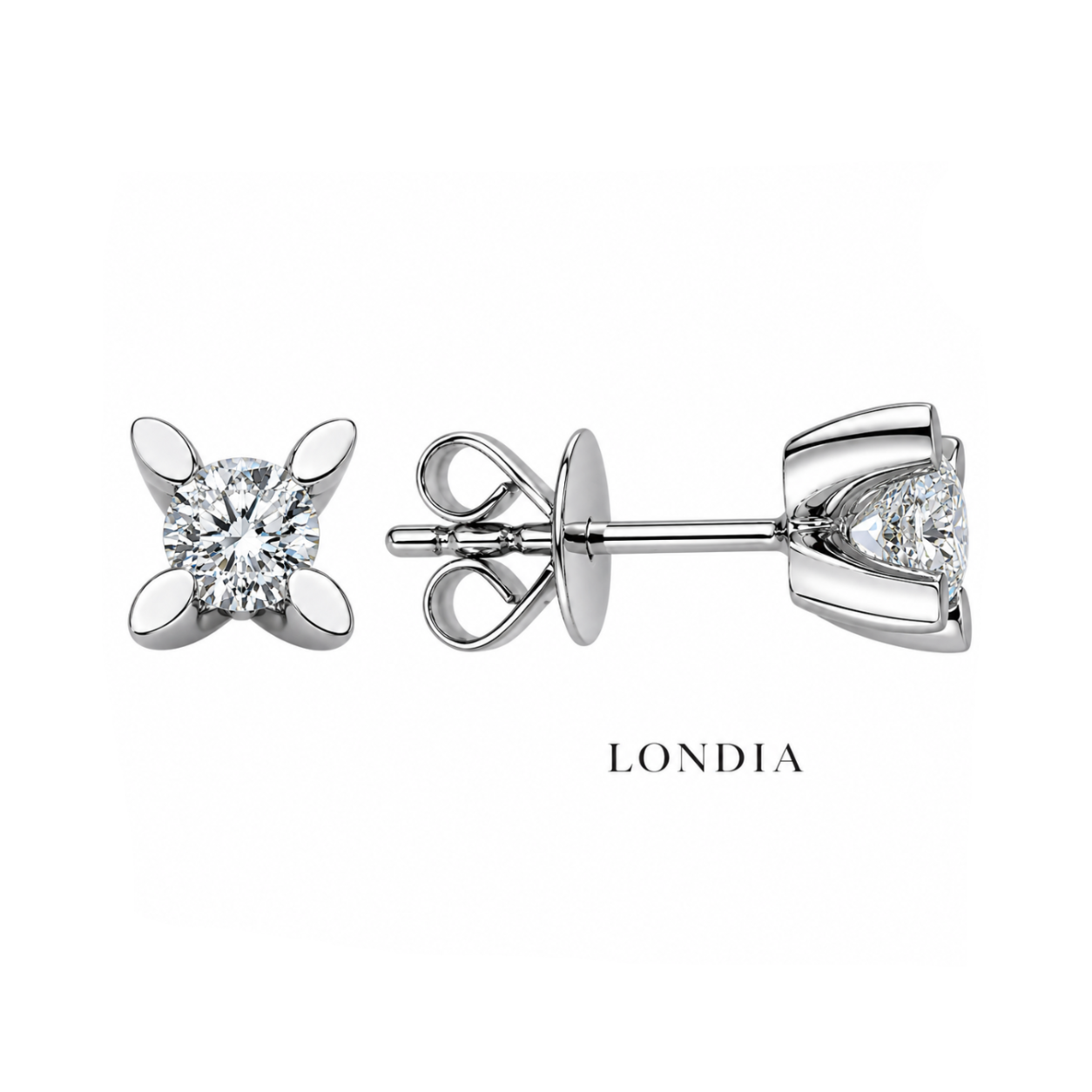 0.60 Ct. F Color Natural Diamond Butterfly Solitaire Set